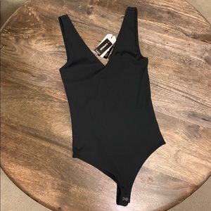 Black V-Neck Bodysuit